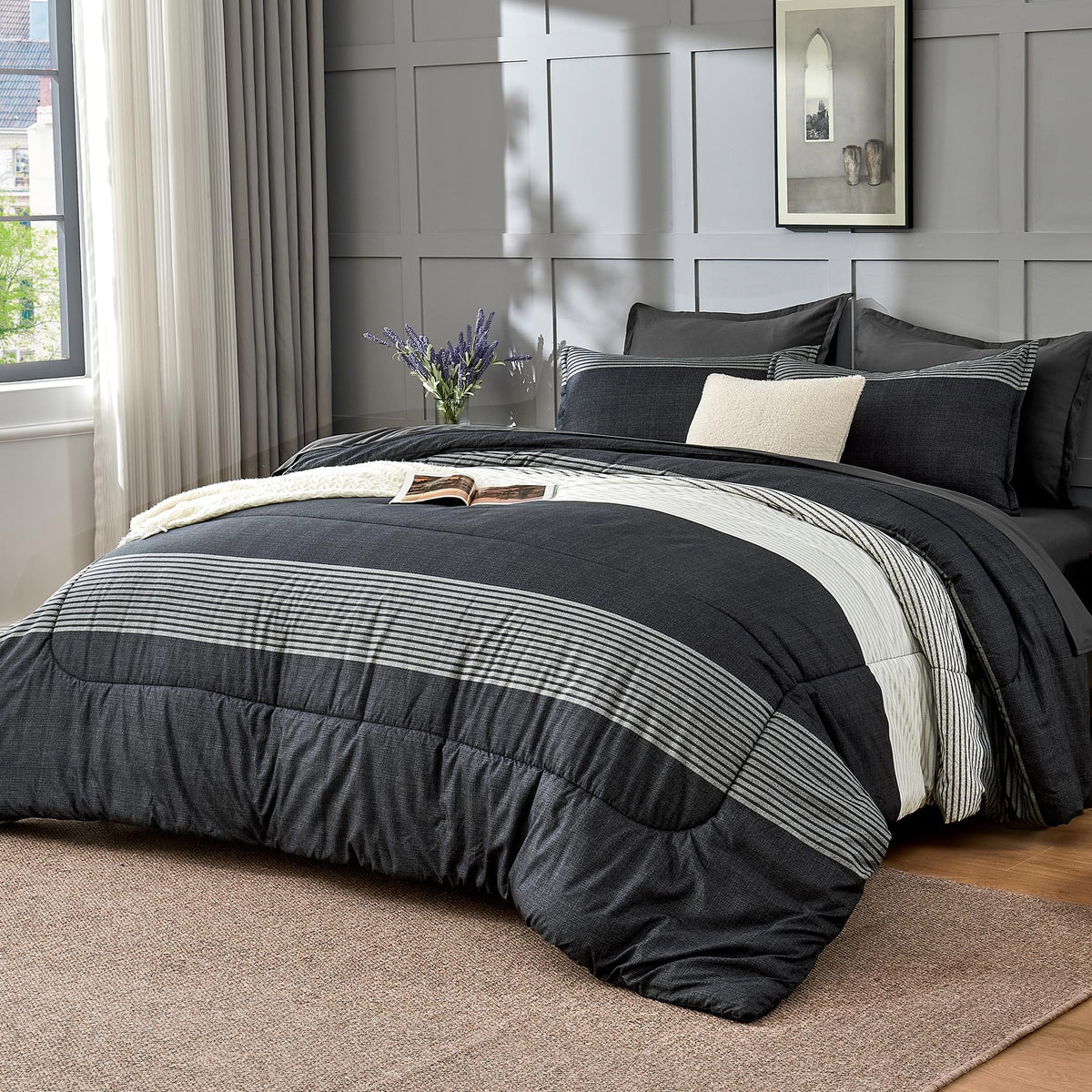 Andency vue avant de la parure sur lit, design moderne et gain d'élégance