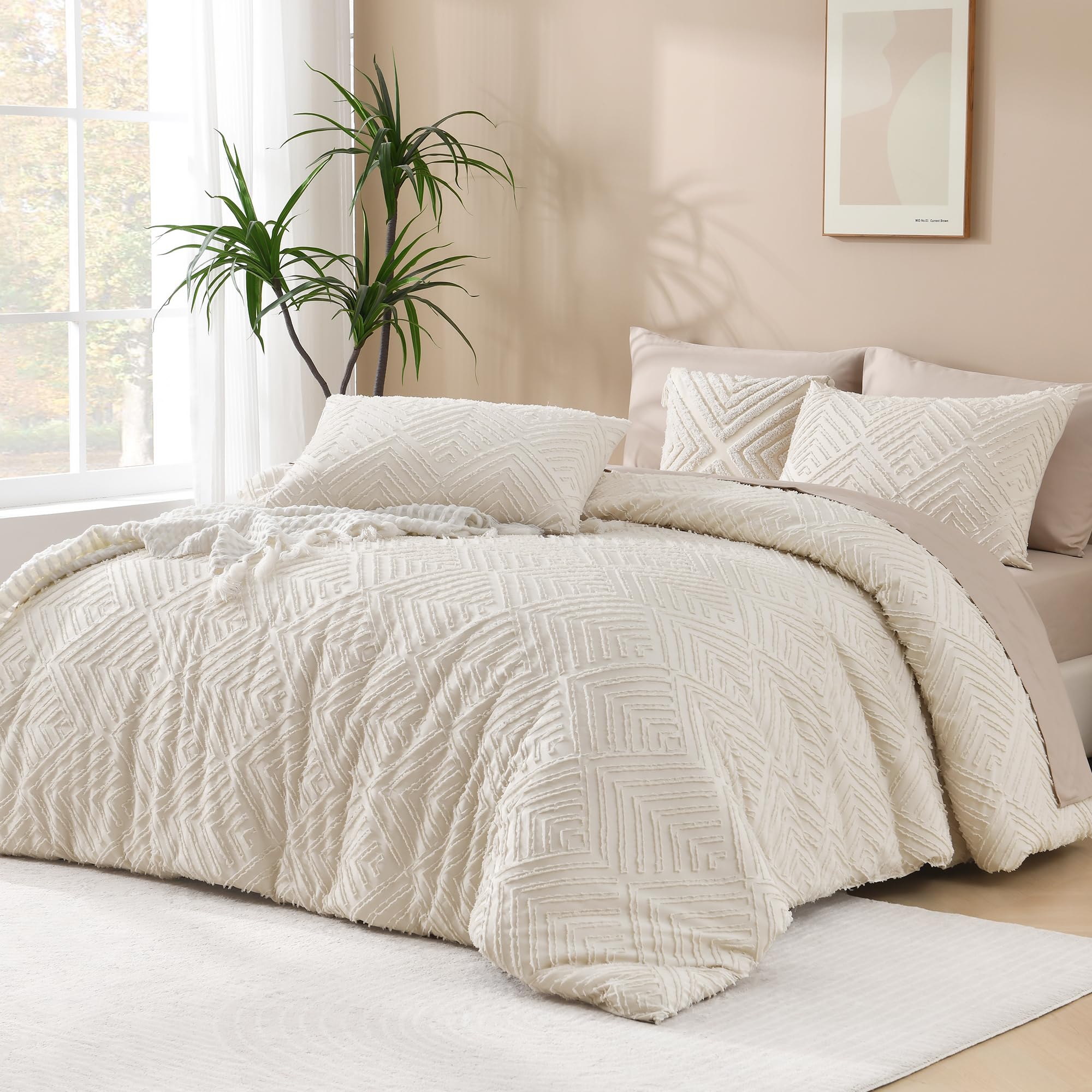 Andency face avant de la couette beige montrant le design bohème et confort visuel