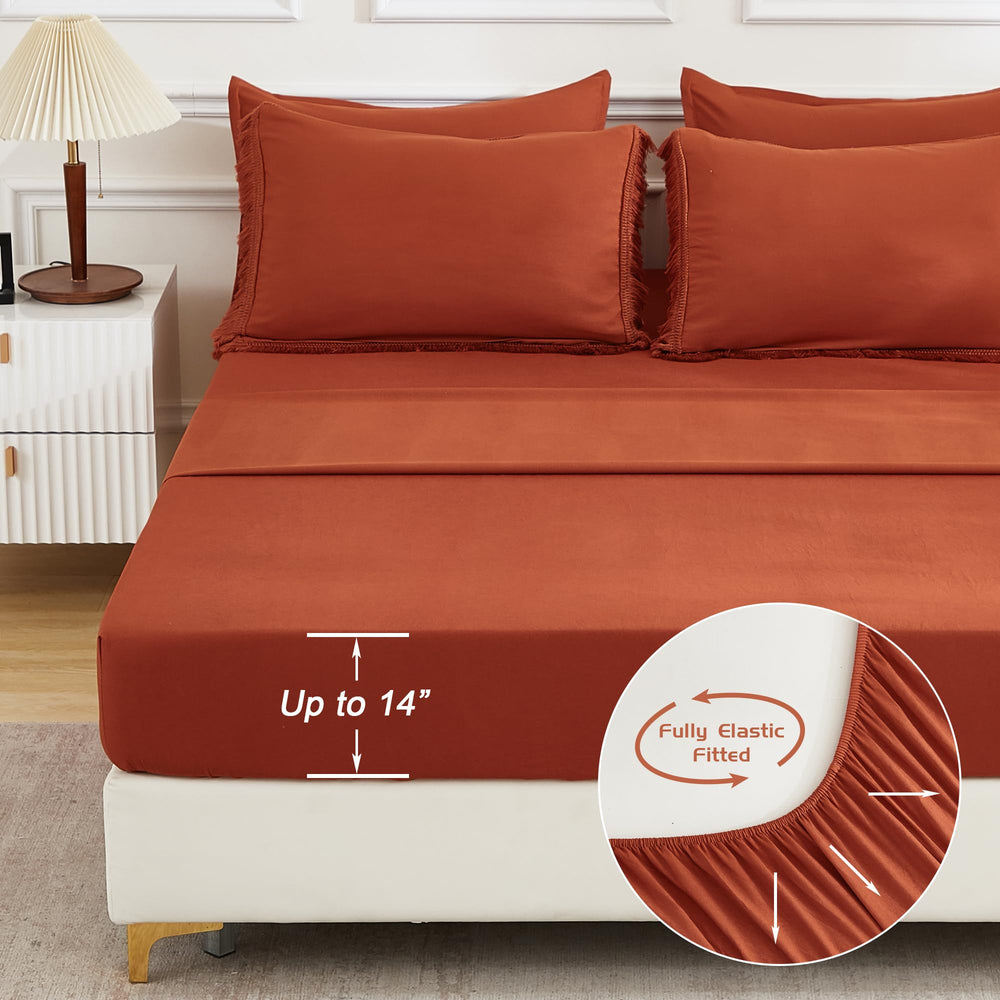Andency taies et draps posés illustrant ensemble complet 7 pièces pratique