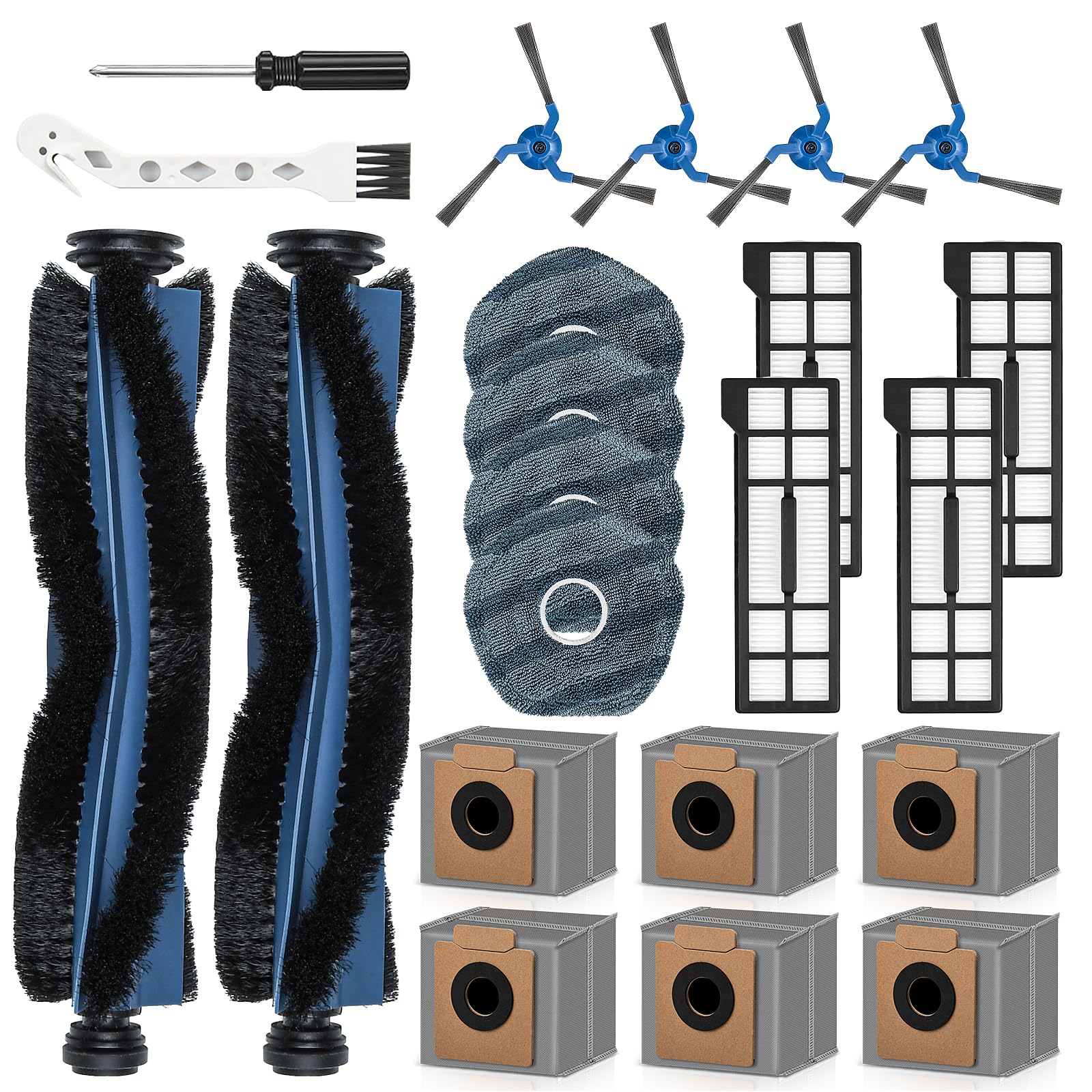 AnDongo vue d'ensemble du kit 22 pièces pour eufy X10 Pro Omni, remplacement complet