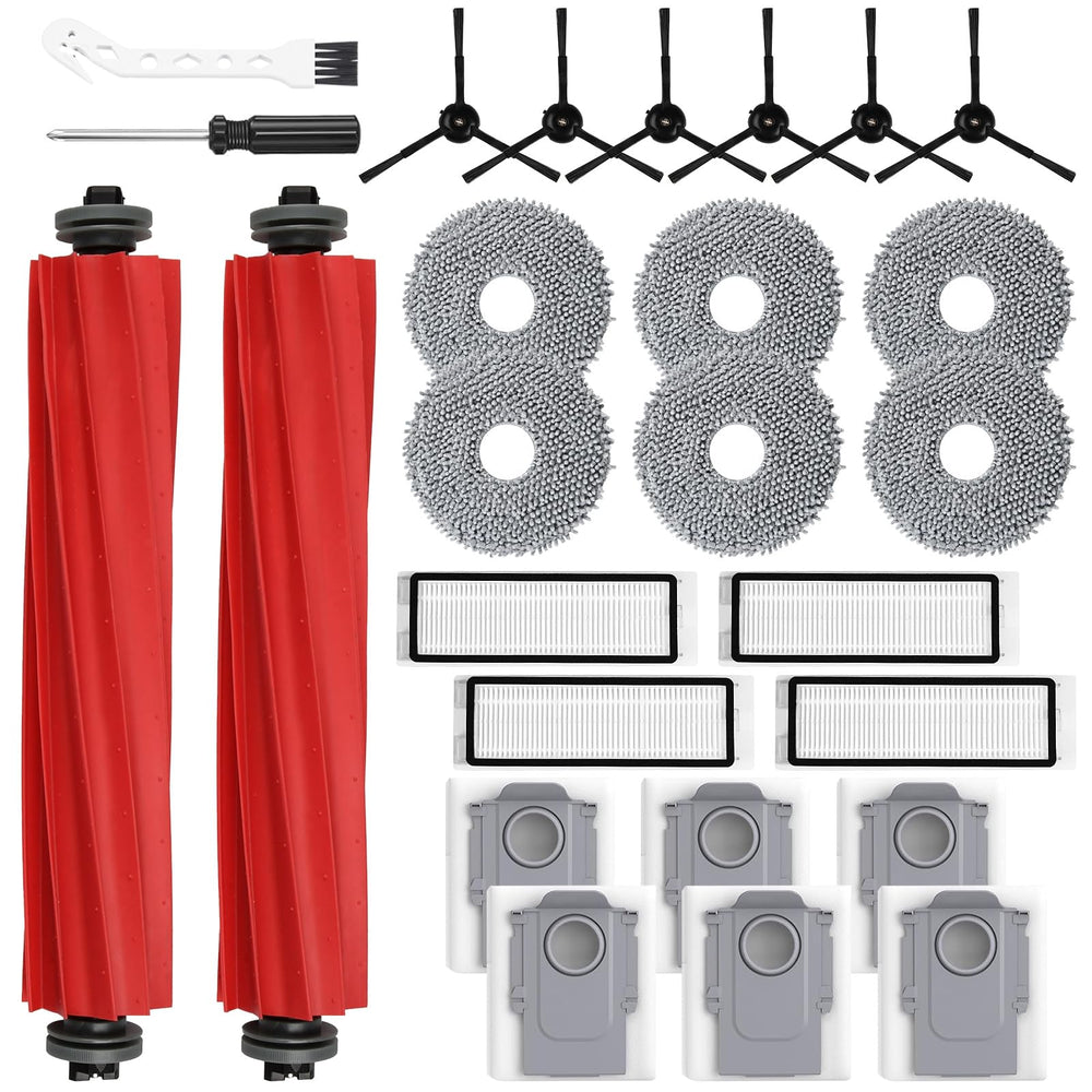 AnDongo emballage avant montrant kit 26 pièces et compatibilité Roborock Q Revo