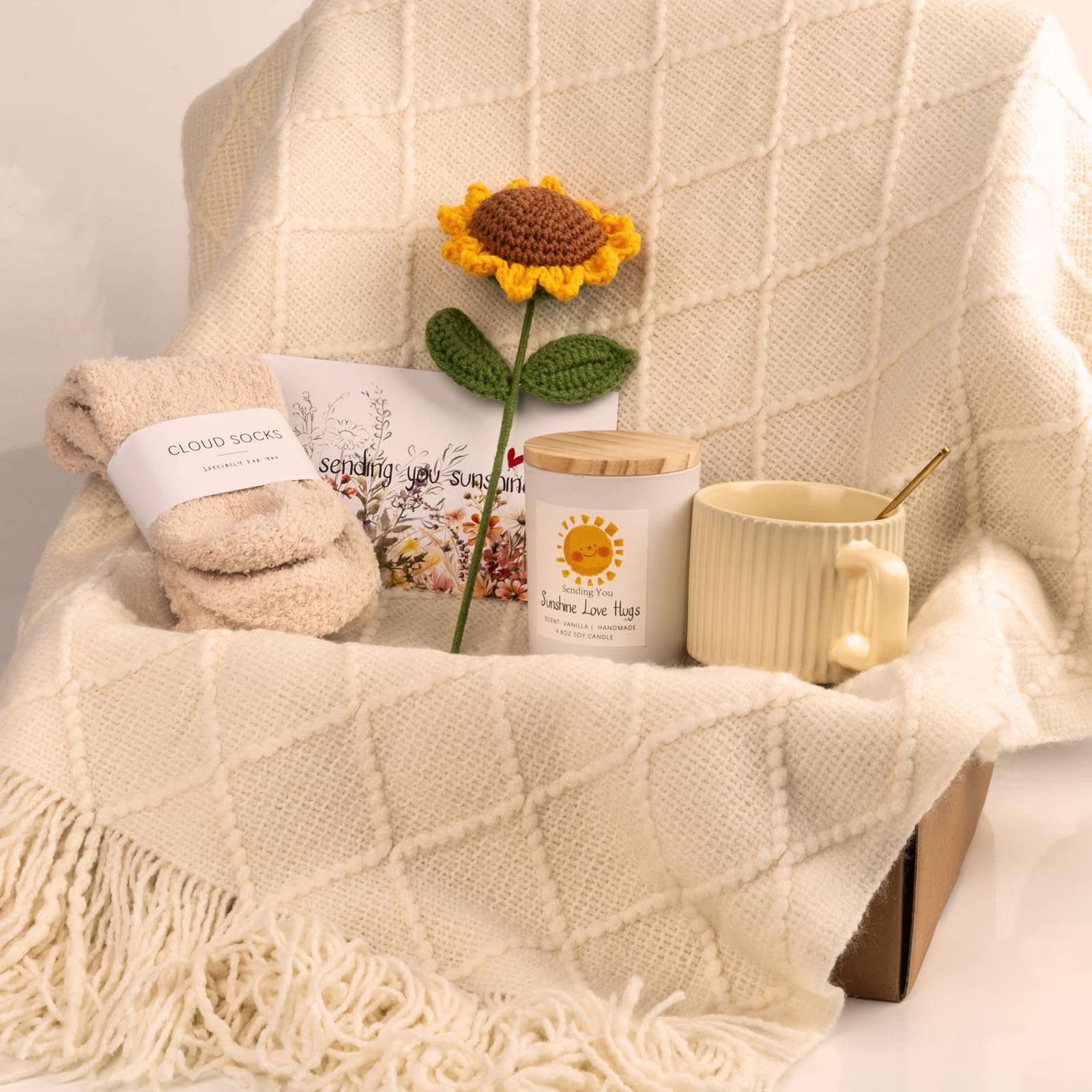 Anforsun fleur tournesol tissée main comme symbole de soutien durable