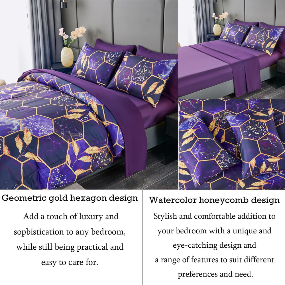 ANGIYUIN mise en scène chambre moderne, harmonie violet et or