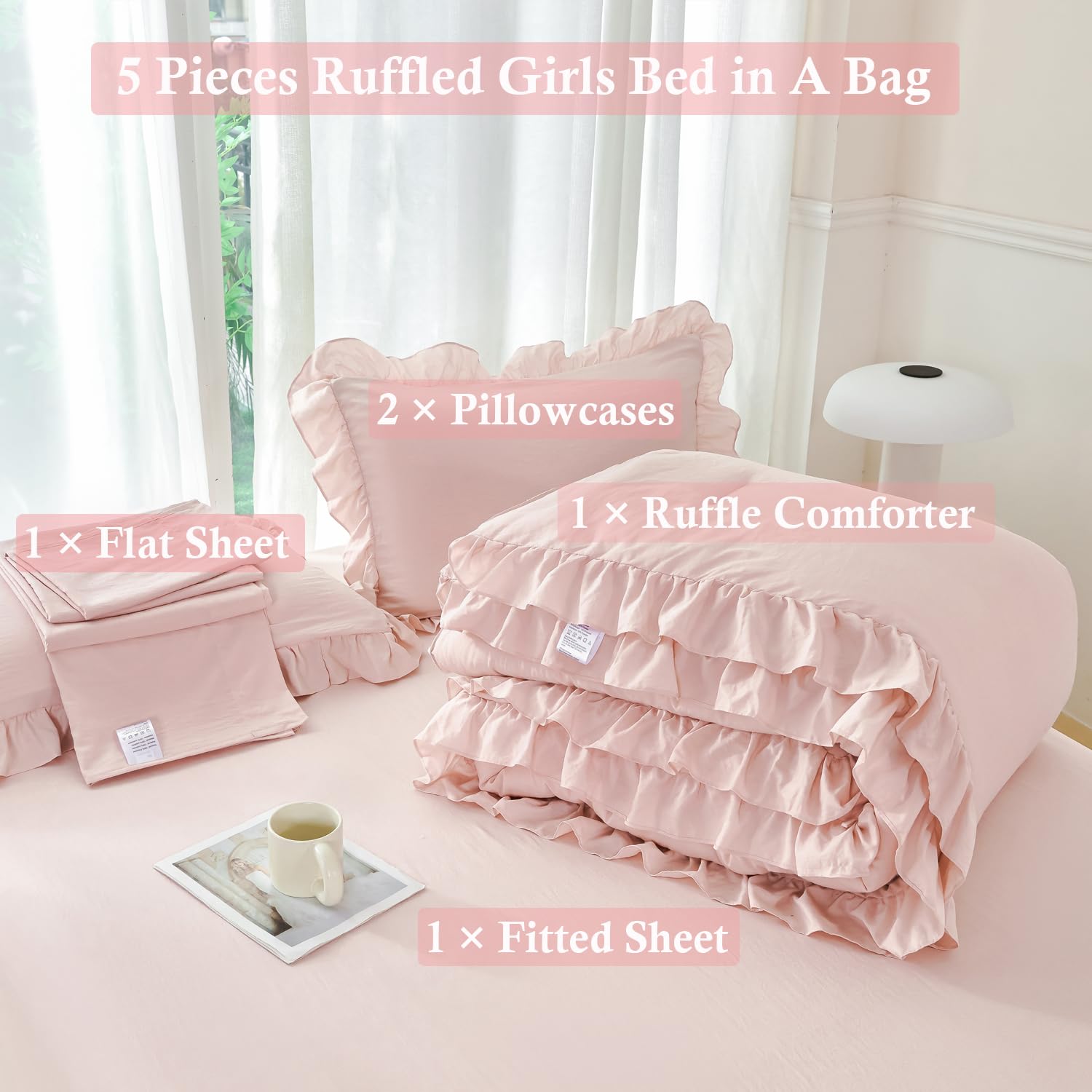 ANGIYUIN parure installée dans chambre enfant illustrant style farmhouse apaisant