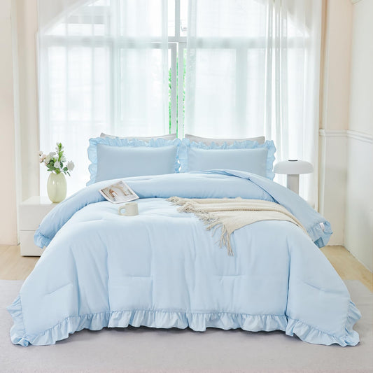 ANGIYUIN courtepoint face bleu clair apportant confort visuel