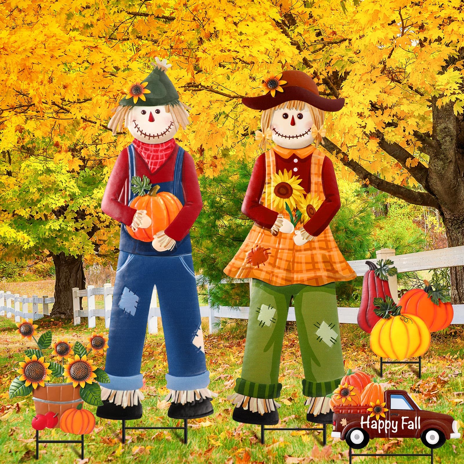 Anglechic ensemble en situation jardin crée ambiance Thanksgiving