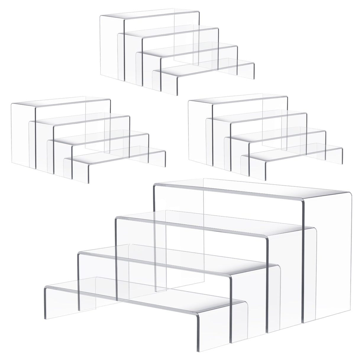 Anglelife emballage ensemble de 16 présentoirs acrylique, vue d'ensemble et contenu