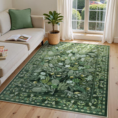 Anidaroel tapis 5x7 recto montrant motif botanique apaisant