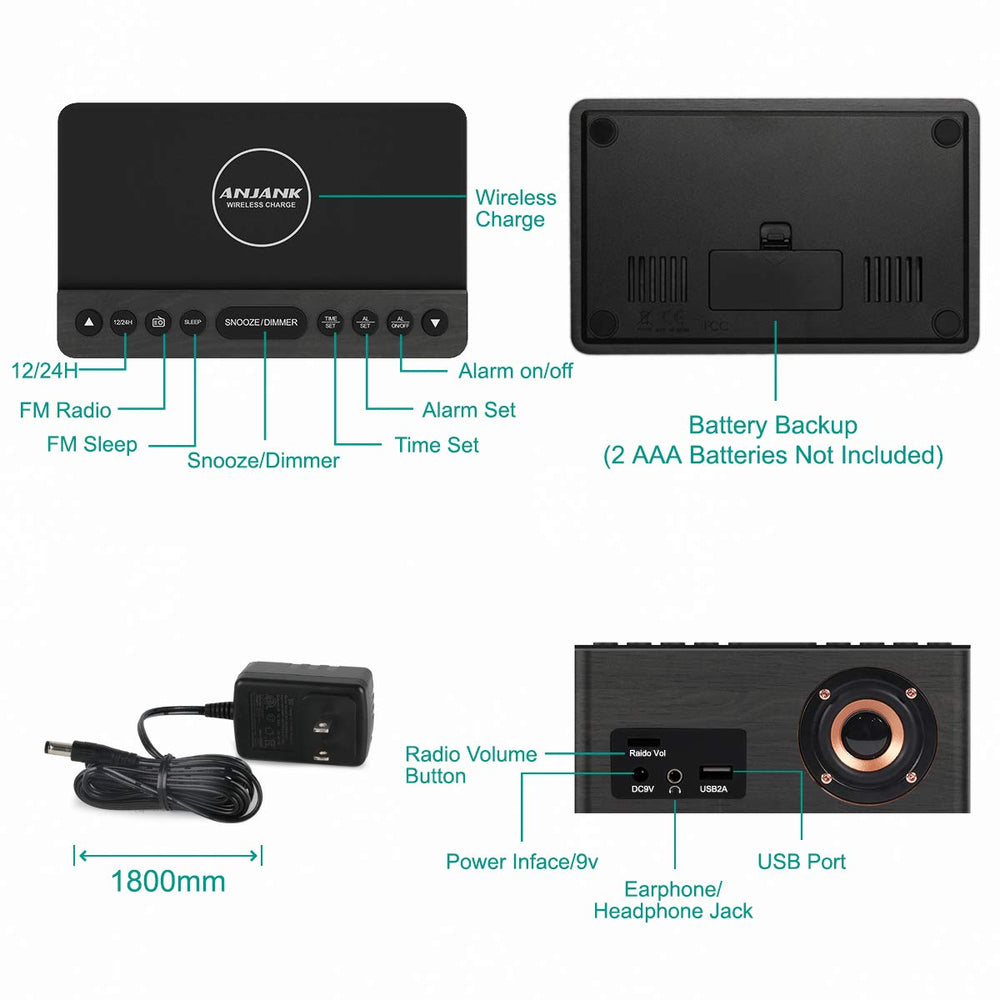 ANJANK port USB visible pour charger un deuxième appareil