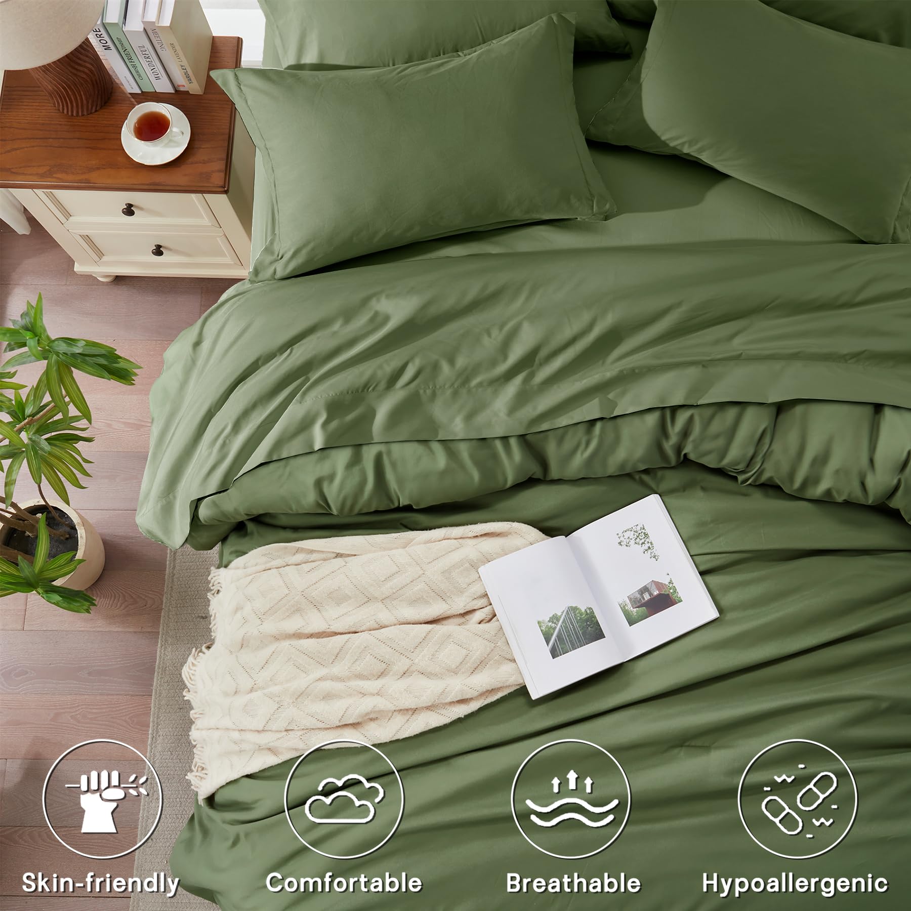 Anluoer drap-housse poche 14 pouces, maintien fiable pour matelas épais