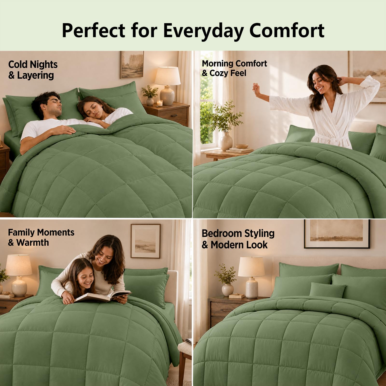 Anluoer housse profonde taille démontrant maintien du matelas jusqu'à 14"