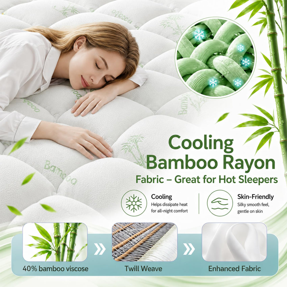 Anluoer surmatelas posé sur un lit complet pour confort quotidien amélioré