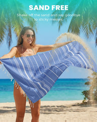 Antfuny serviette en usage sur plage illustrant confort et séchage rapide