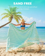 Antfuny serviette posée sur sable illustrant effet anti-sable pratique