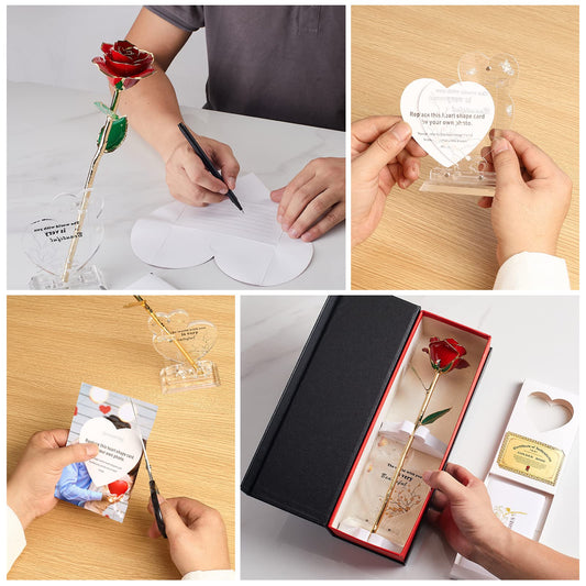 Anthonic coffret cadeau ouvert montrant la rose prête à offrir
