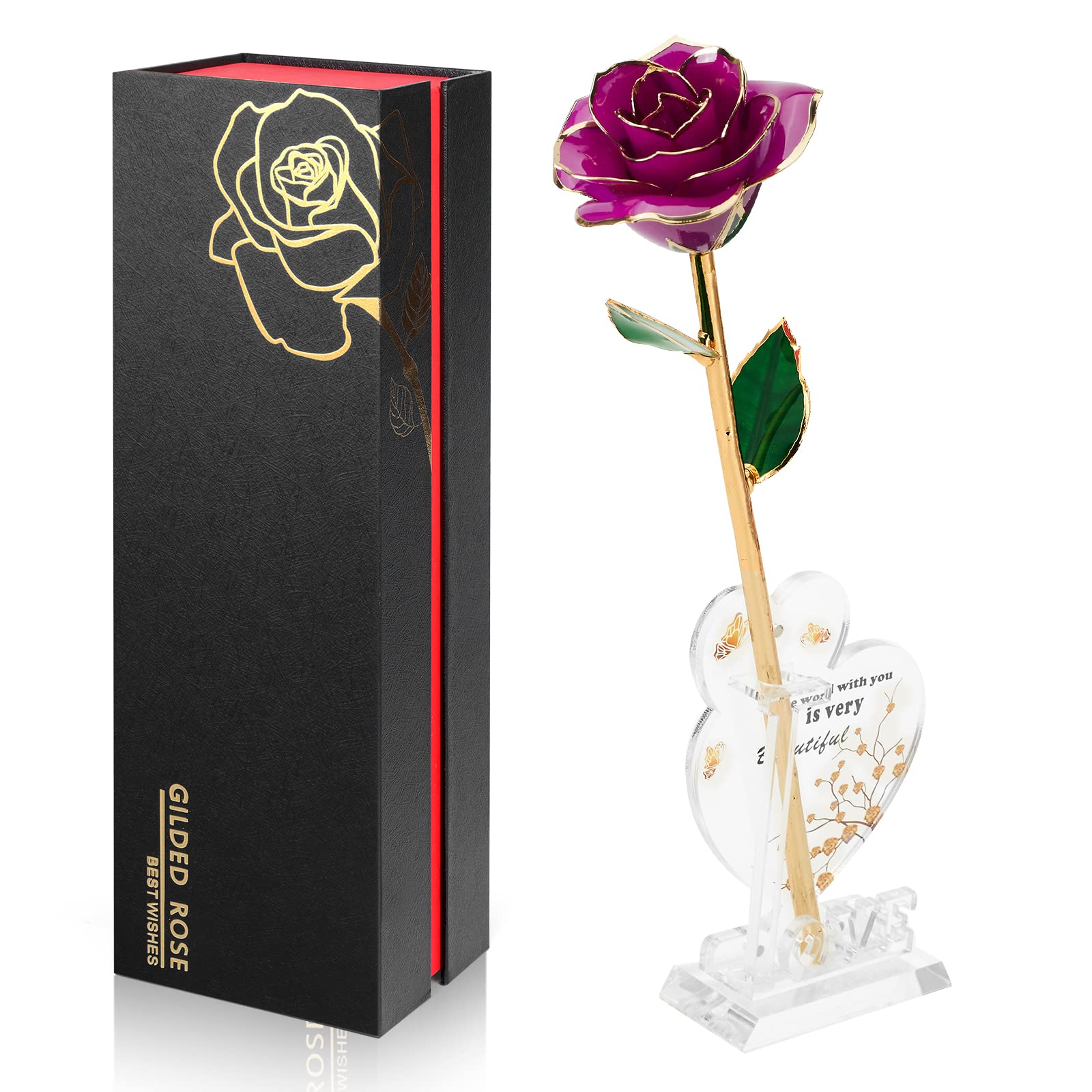 Anthonic coffret cadeau robuste protégeant la rose dorée, prêt à offrir