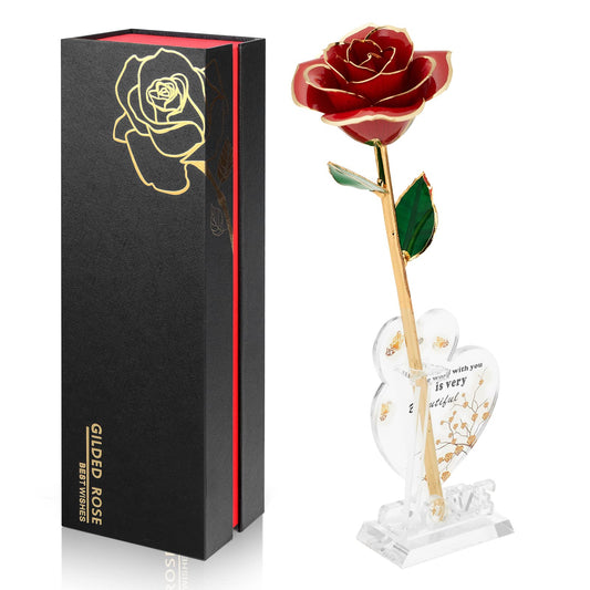 Anthonic rose vue frontale avec finition dorée et élégance décorative