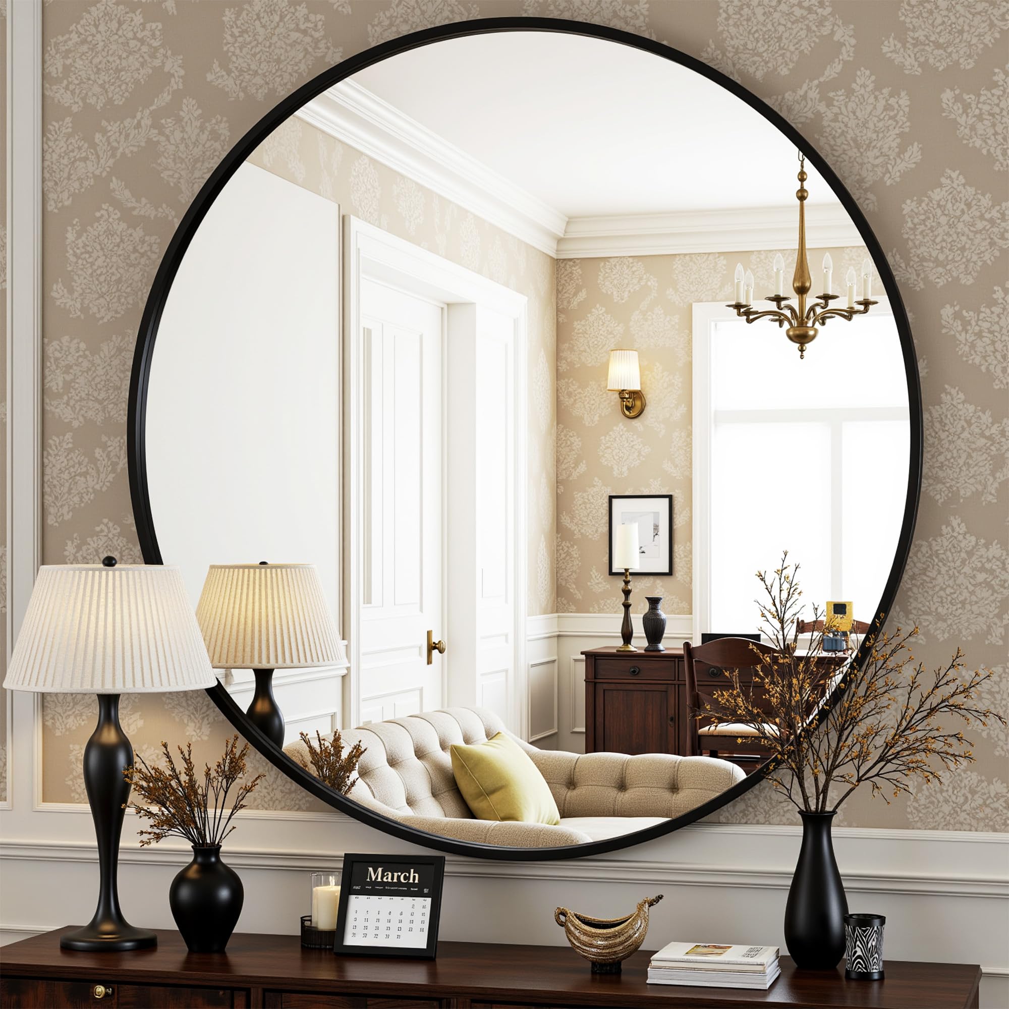 Antok miroir rond face design moderne et élégant pour entrée