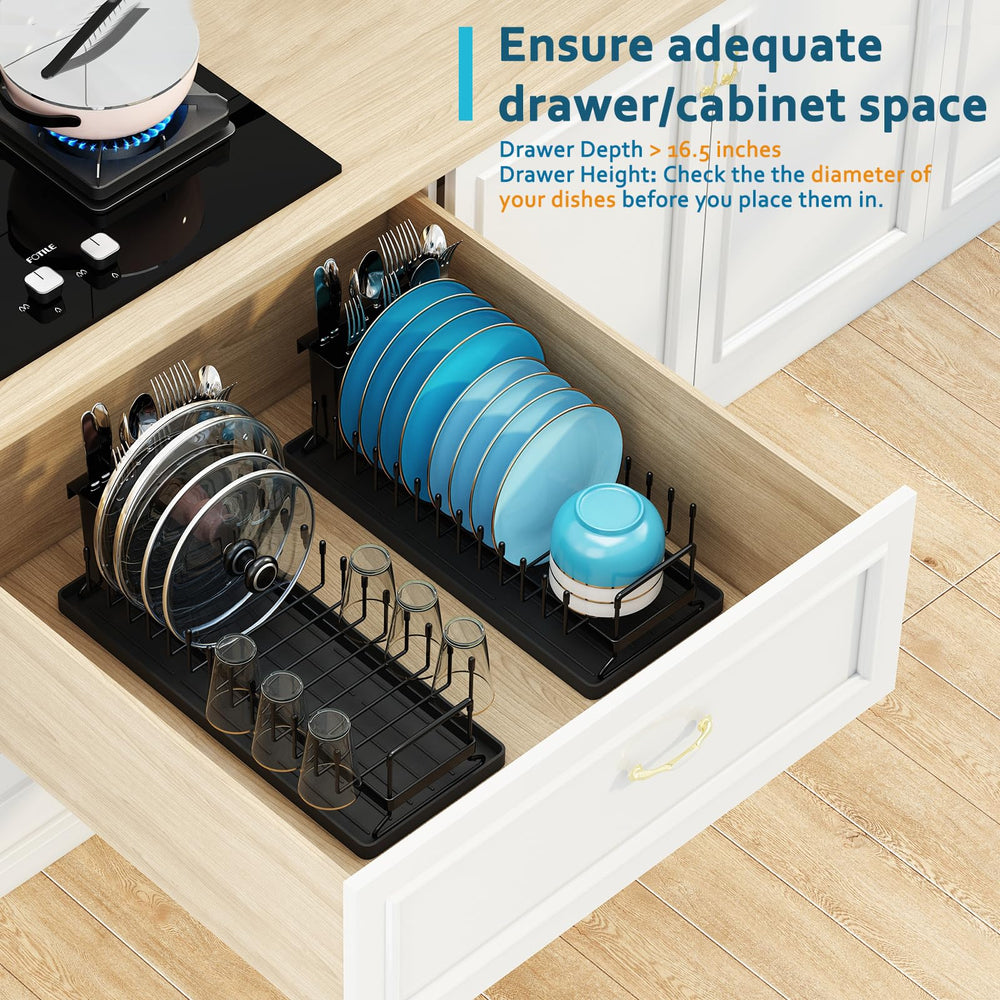ANTOPY égouttoir en usage avec assiettes et tasses pour séchage organisé