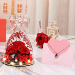 ANWEAO ange-rose posé sur table de dîner créant ambiance romantique