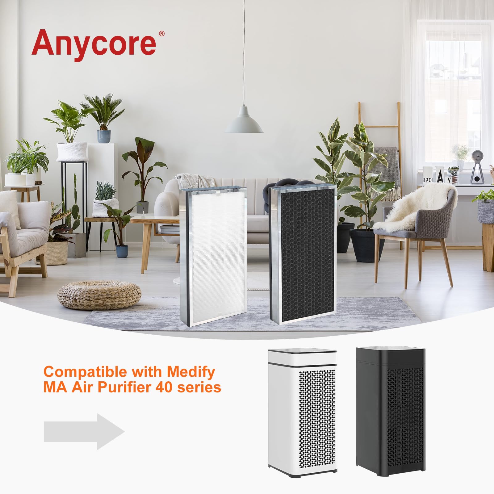 Anycore double pack prêt à l'emploi, deux filtres pour remplacement semestriel