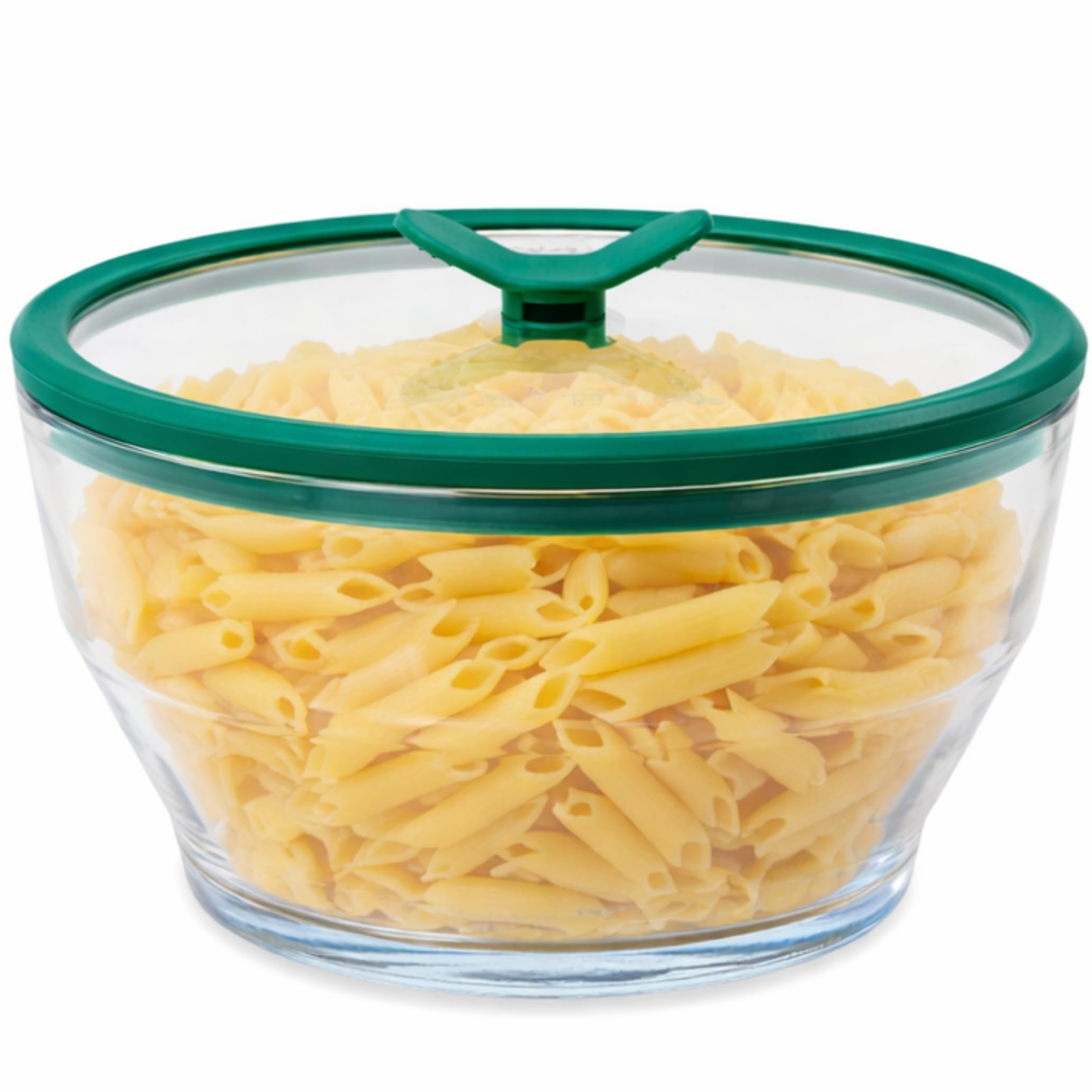 Anyday cuit-pâtes verre face montrant le bol clair et la capacité 8 tasses pour portions familiales