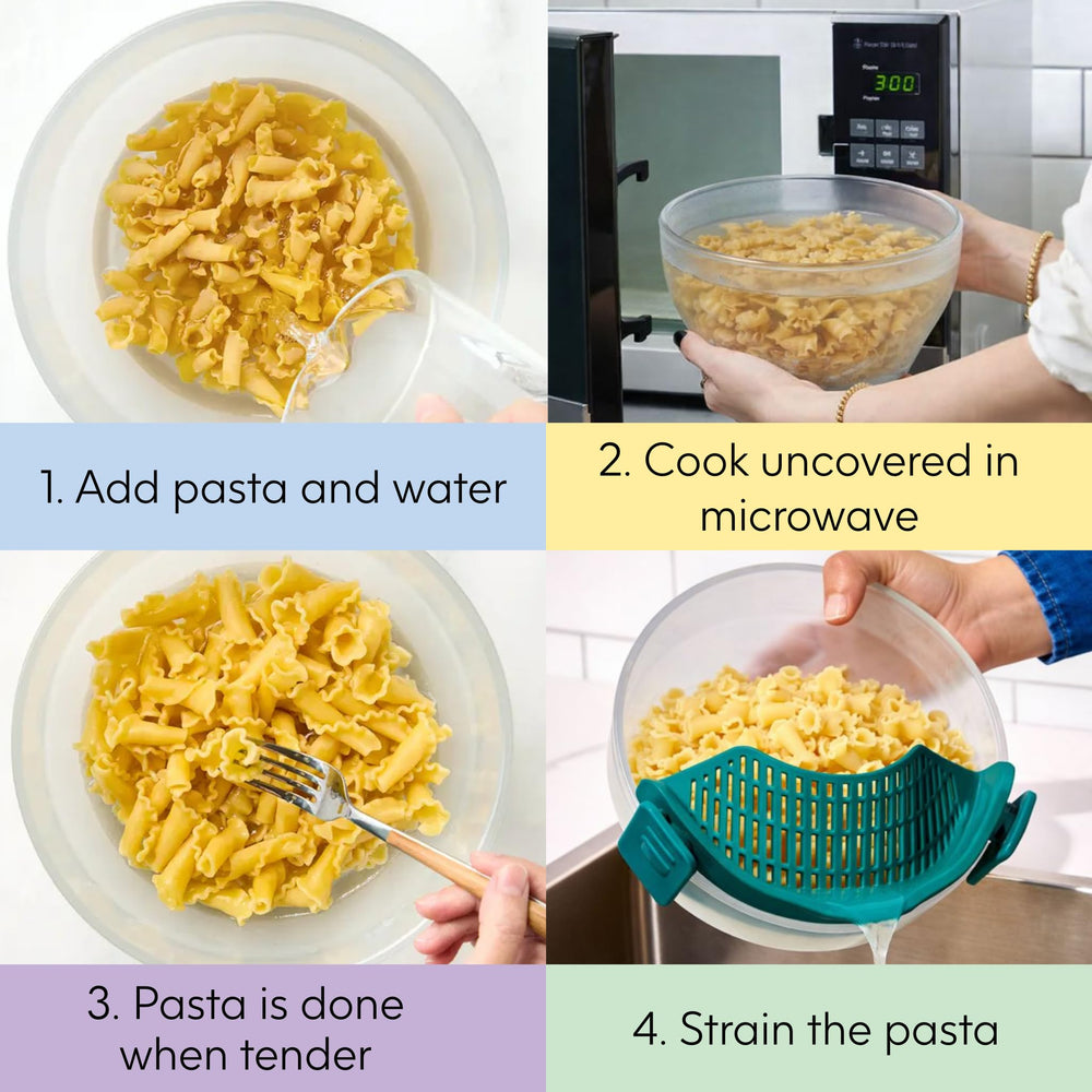 Anyday en usage au micro-ondes démontrant cuisson rapide et réchauffage sans plastique