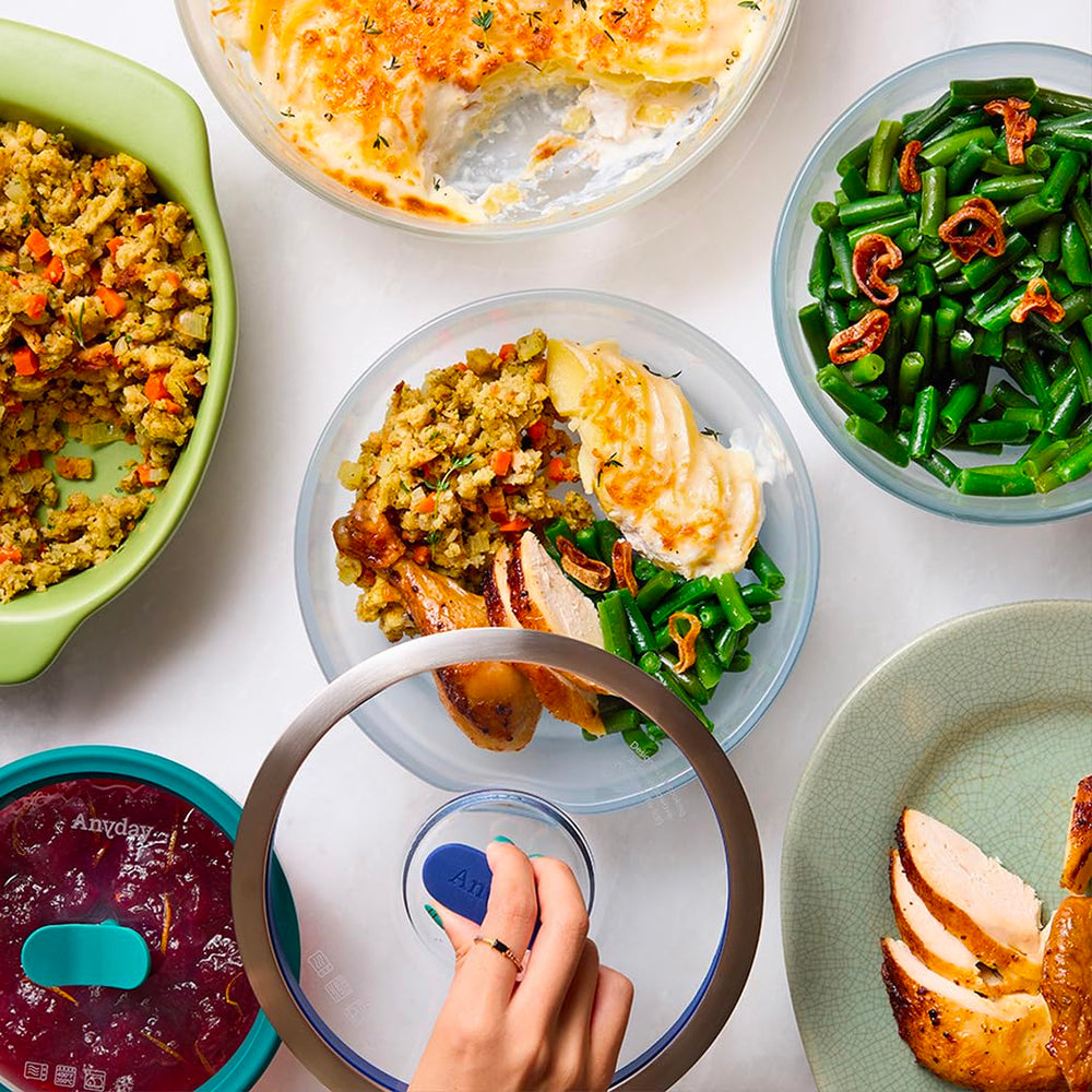 Anyday récipient servi en table avec accompagnements pour présentation élégante