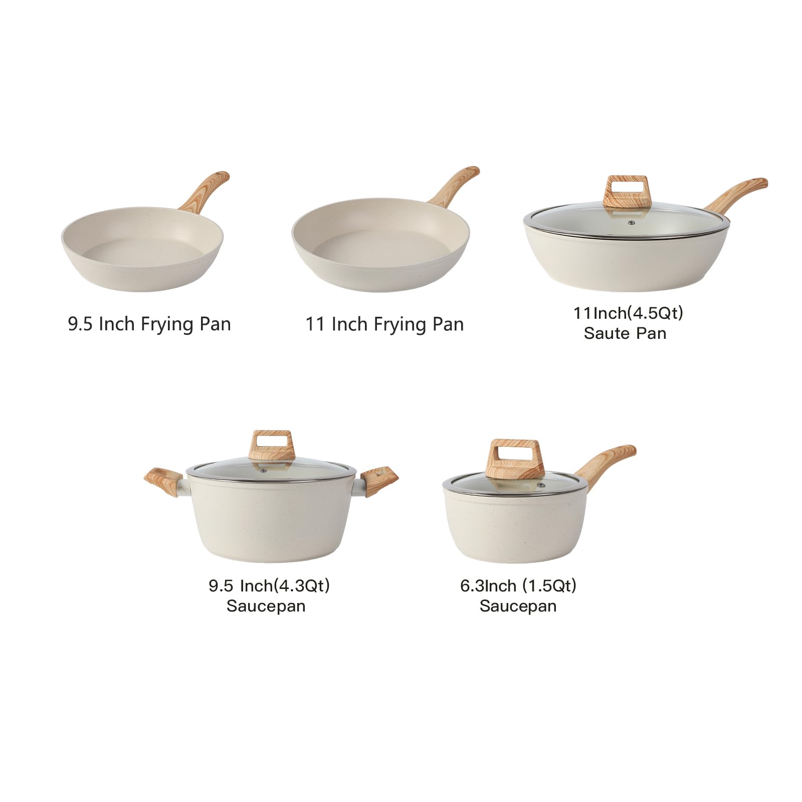 Anymark poêle 11 pouces côté cuisson pour saisir uniformément les aliments