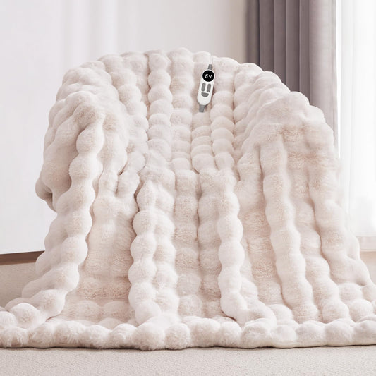 Anysay plaid chauffant face blanche apportant chaleur et élégance