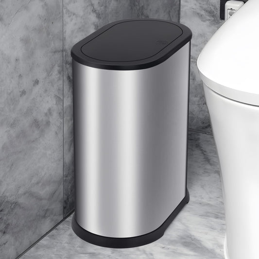Anzoymx poubelle face avant en acier inoxydable, design compact et élégant
