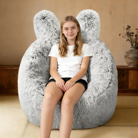 Aodenge pouf devant montrant silhouette et fourrure douce pour confort