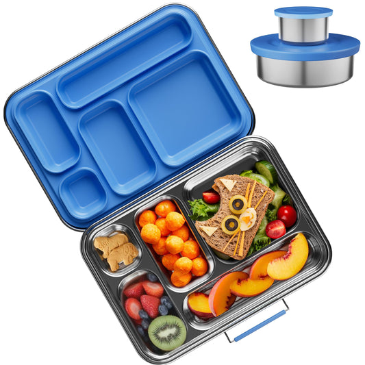 AOHEA boîte bento ouverte montrant 5 compartiments et organisation pratique