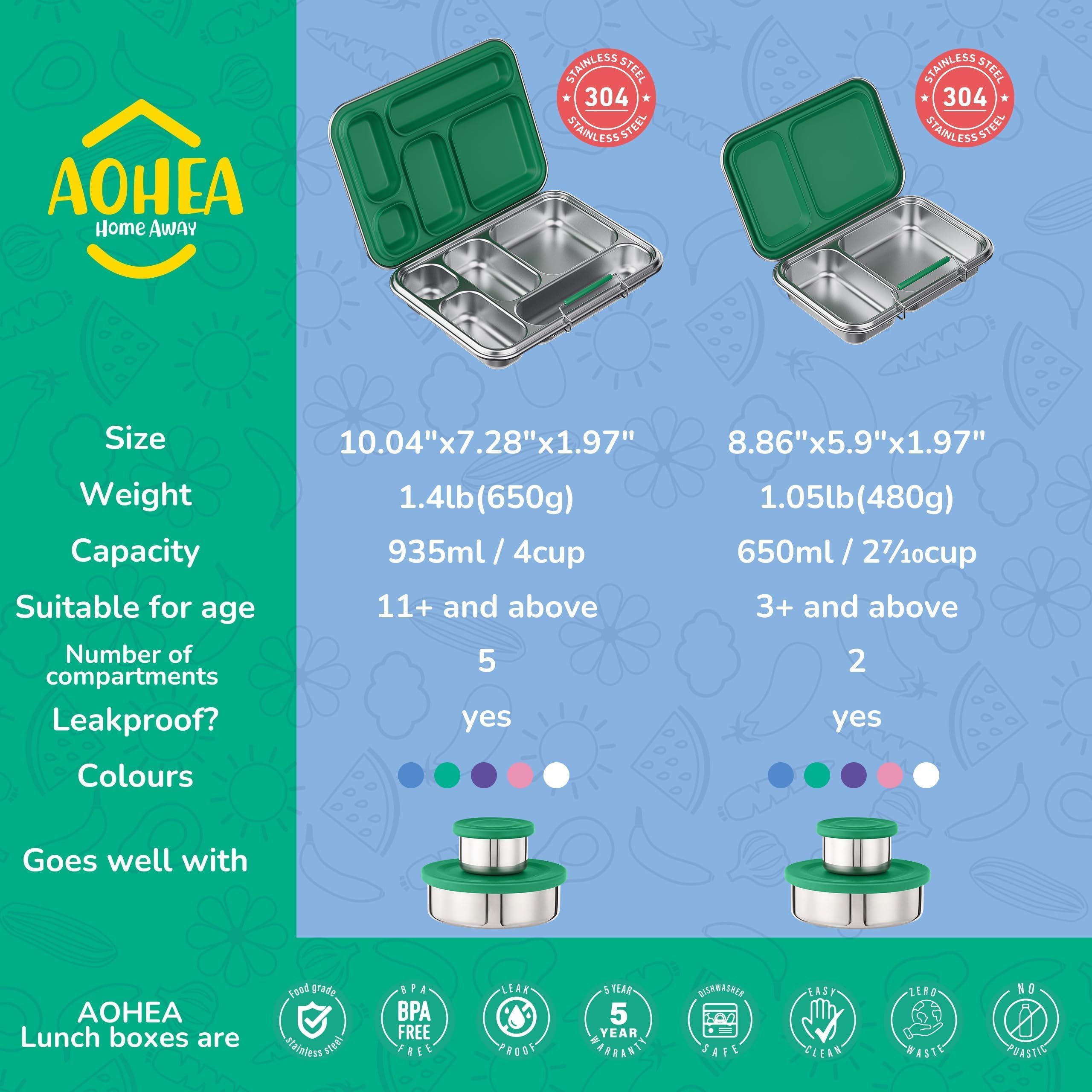 AOHEA boîte repas tenue en main pour comparaison d'échelle, légère et compacte