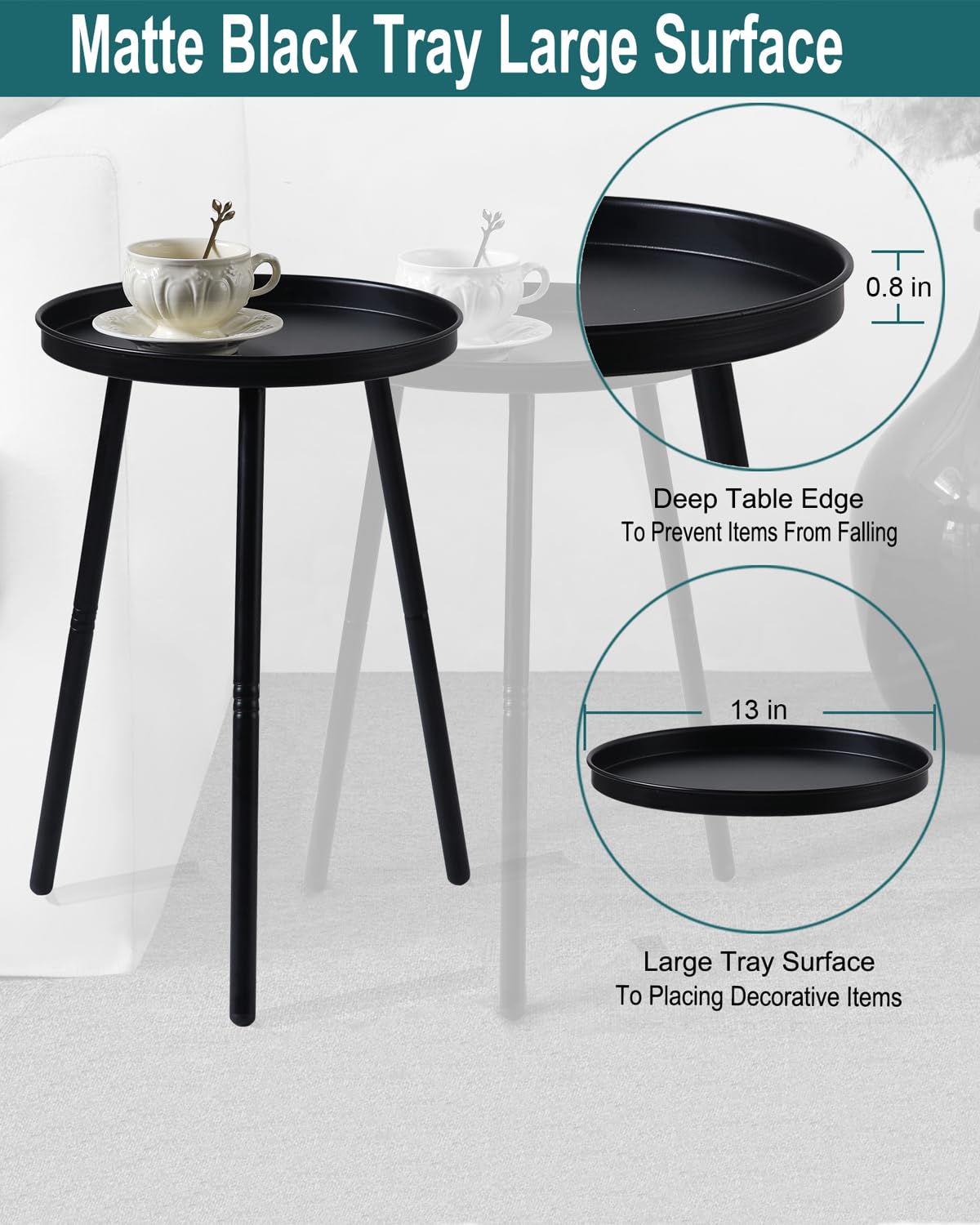 AOJEZOR table en situation dans une chambre, chevet pratique