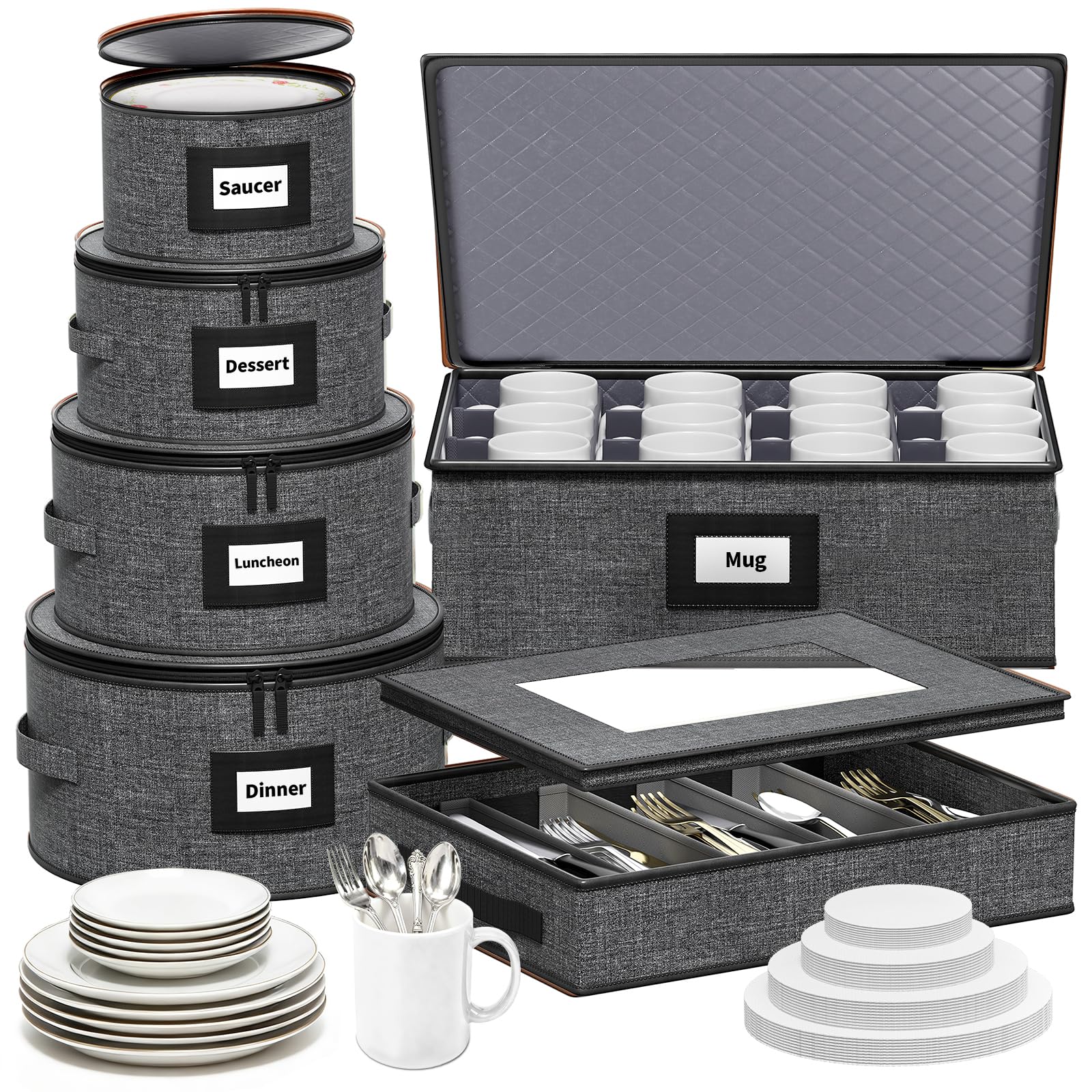 Aokeyee boîtes pour assiettes montrant protection et organisation