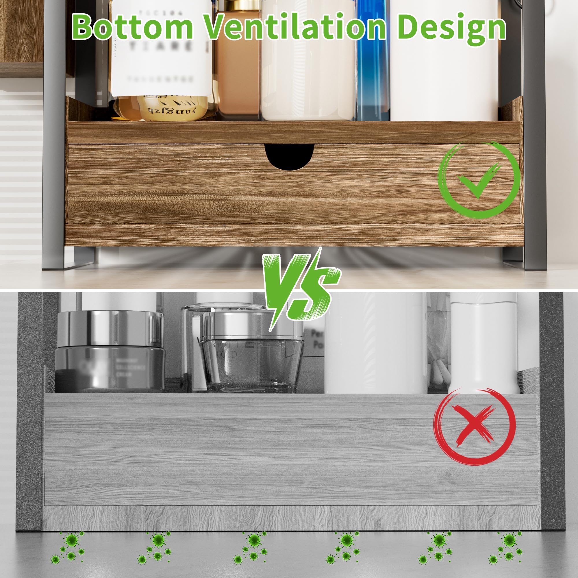 Aollewoiti angle métallique et ventilation pour résistance à l'humidité