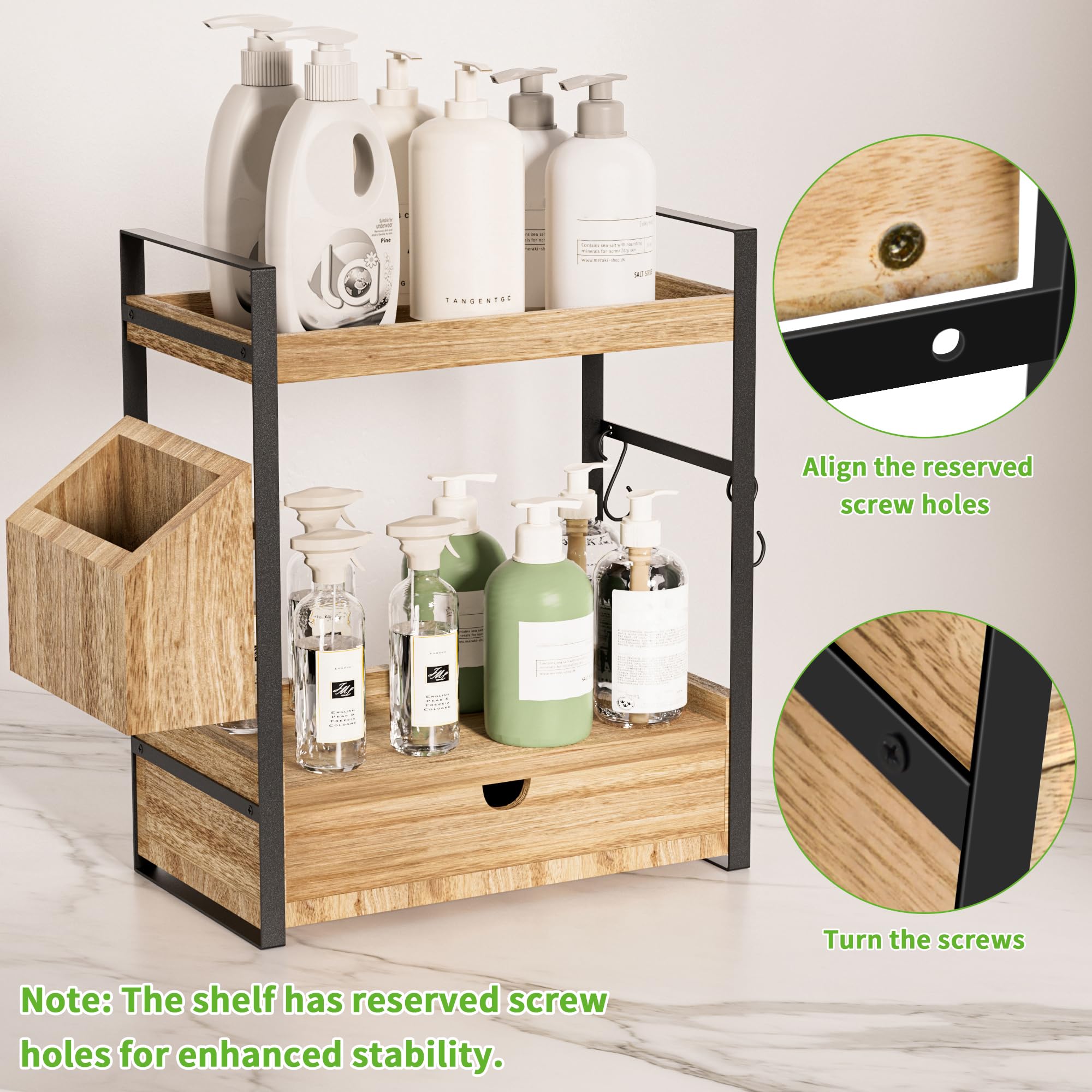 Aollewoiti tiroir ouvert illustrant rangement discret et organisation pratique