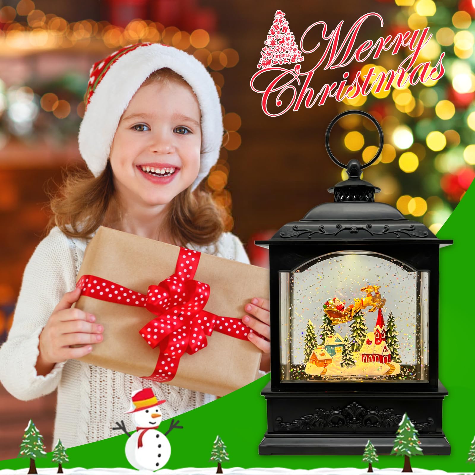 AOMIL lanterne emballée en cadeau festive, prête à offrir pour Noël
