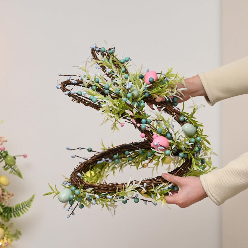 AOMOONOA couronne accrochée extérieur abrité, décoration festive facile
