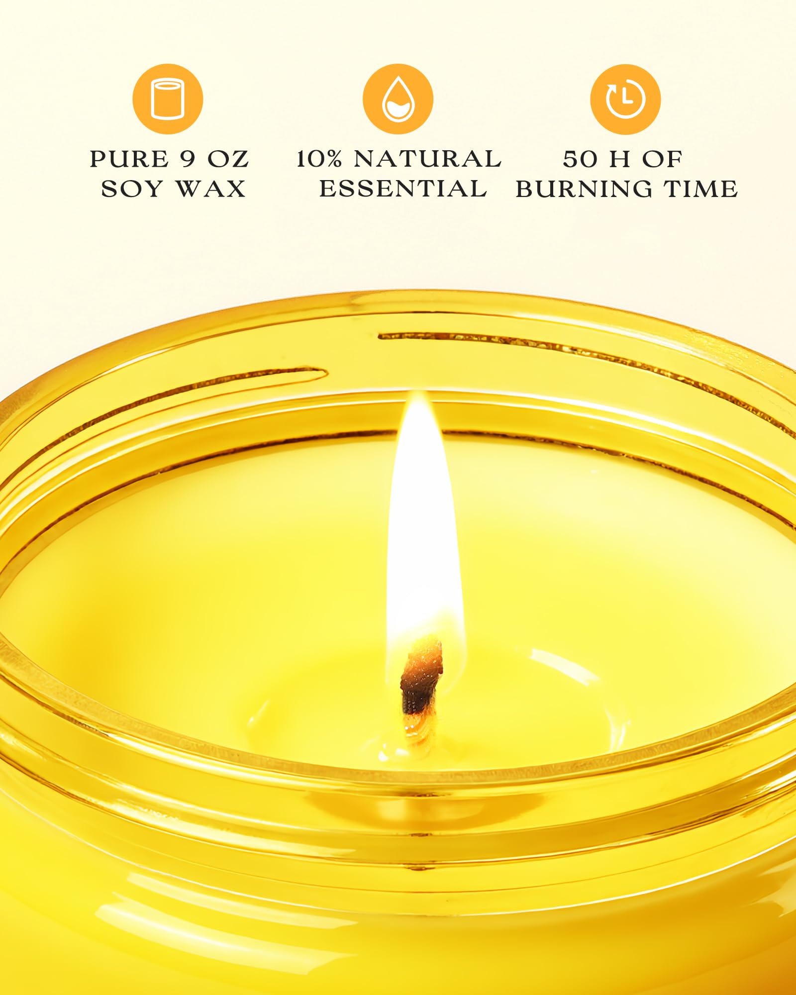 AOOVOO bougie allumée parfum citron, neutralise les odeurs