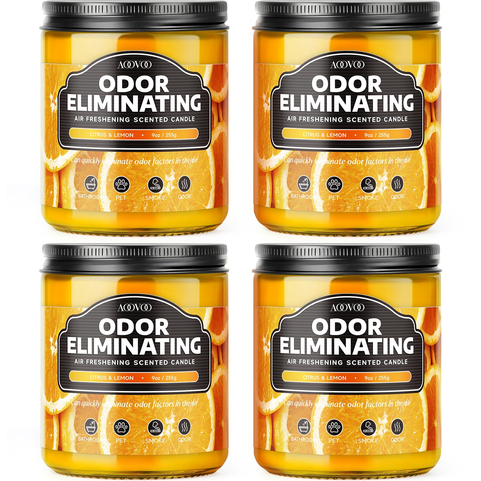 AOOVOO pack face montrant quatre bougies, rafraîchissement rapide