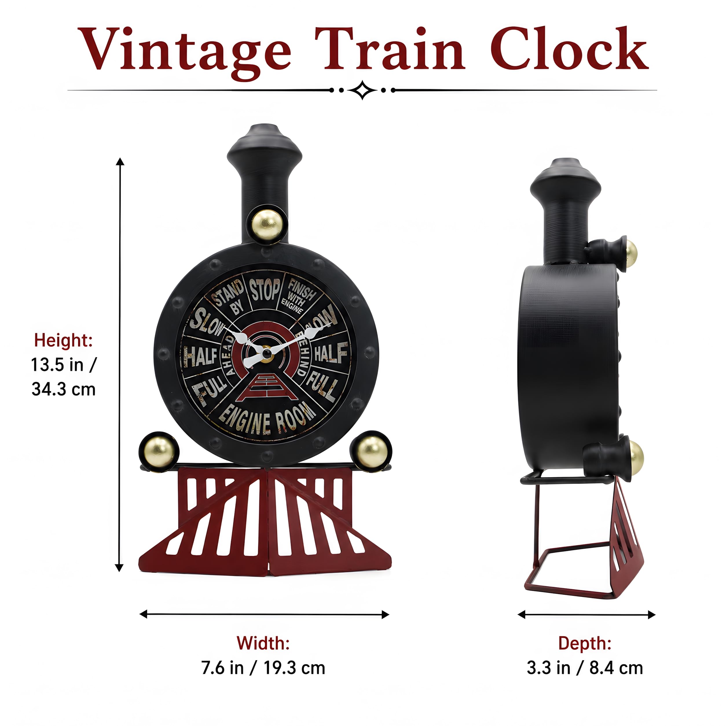 AOROTOE horloge corps métal et accents laiton garantissant robustesse