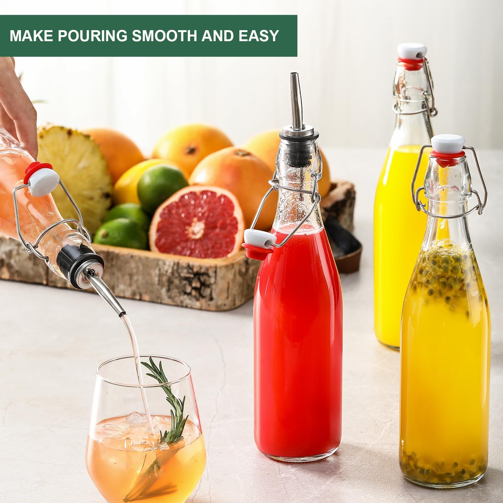 AOZITA bouteilles utilisées en cuisine pour stocker jus et sirops maison