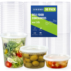 AOZITA lot de 90 boîtes deli face avant montrant variété et gain d'espace