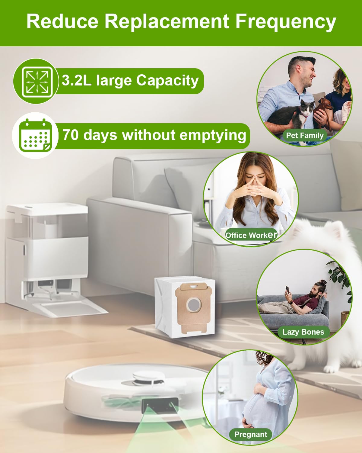 ApexOne comparaison de taille montrant 3,2 L, grande capacité utile