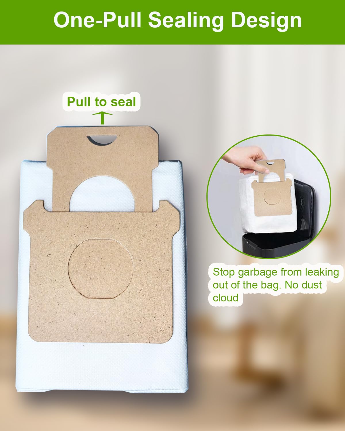 ApexOne sac installé dans station d'accueil Roomba, simplicité d'utilisation