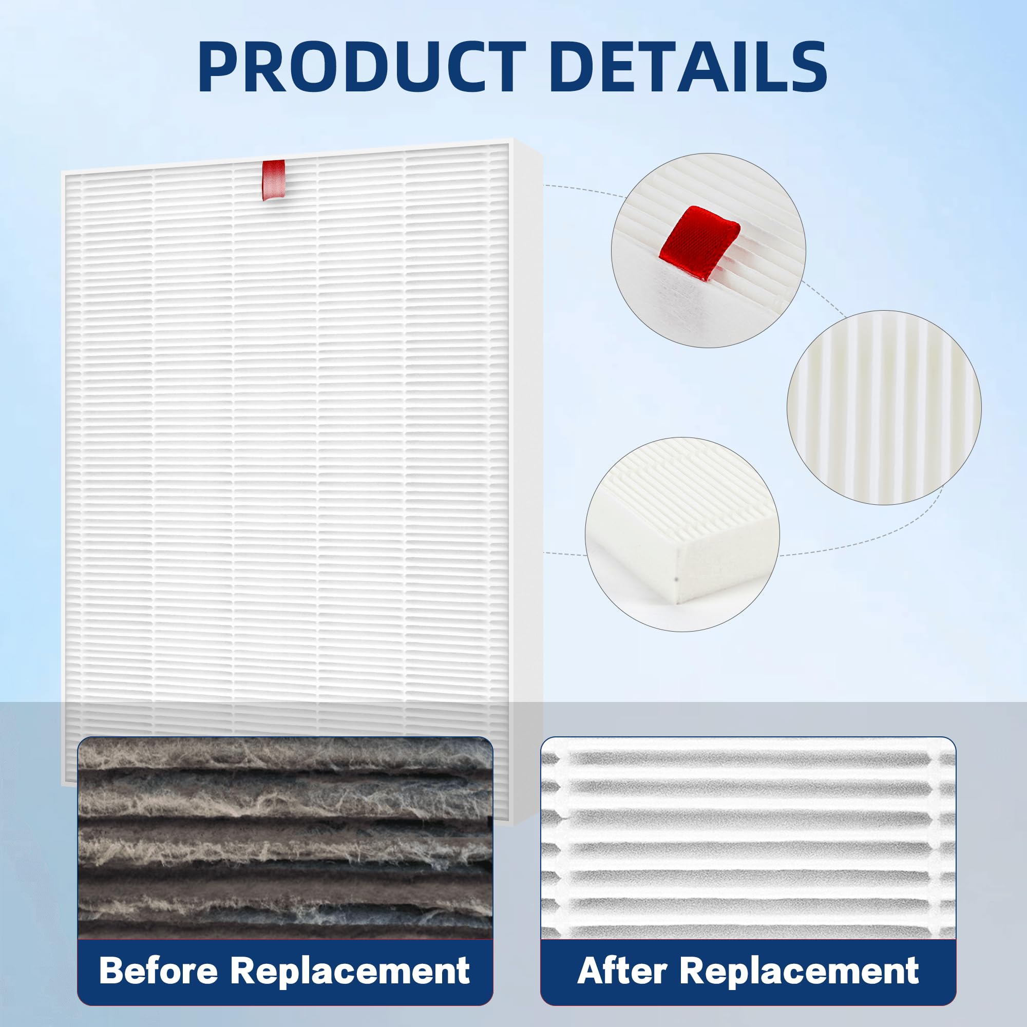 APPLIANCEMATES étiquette du filtre C545 indiquant dimensions et spécifications pour vérification
