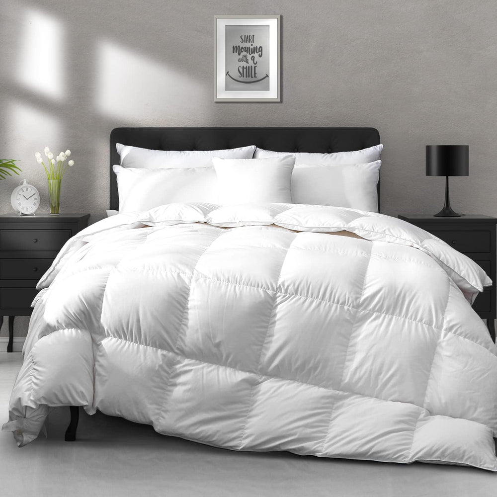APSMILE couette king face avant présentant style hôtelier et confort moelleux