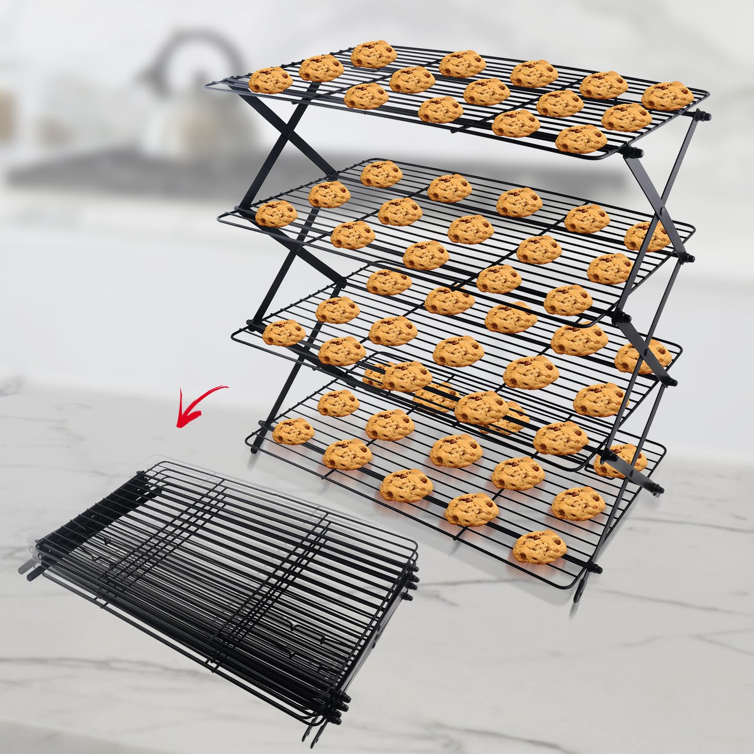 ARBELLE INNOVATIONS vue frontale de la grille quatre niveaux, gain d'espace